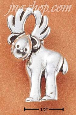 Sterling Silver WHIMSICAL MOOSE CHARM - Click Image to Close