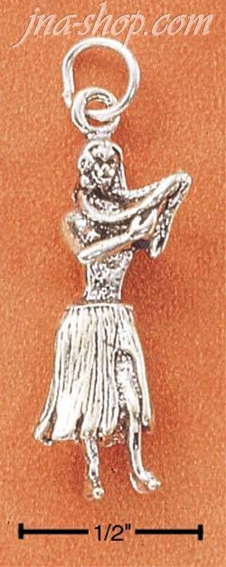Sterling Silver HULA DANCER CHARM - Click Image to Close