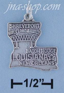 Sterling Silver LOUISIANA STATE CHARM - Click Image to Close