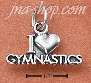 Sterling Silver "I HEART GYMNASTICS" CHARM - Click Image to Close