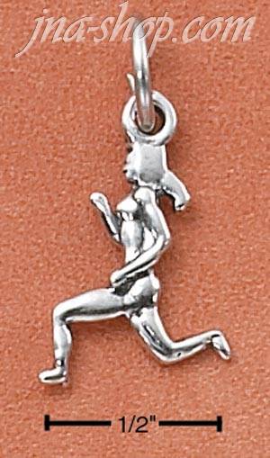 Sterling Silver WOMAN RUNNER CHARM - Click Image to Close
