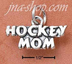 Sterling Silver "HOCKEY MOM" CHARM - Click Image to Close