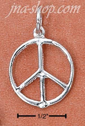 Sterling Silver PEACE SIGN CHARM - Click Image to Close