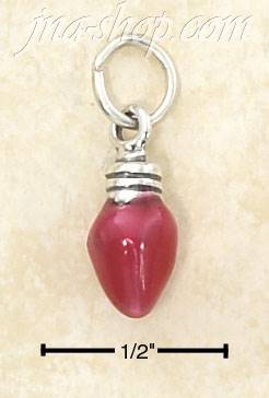 Sterling Silver ENAMEL RED CHRISTMAS LIGHT BULB CHARM - Click Image to Close