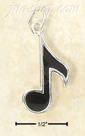 Sterling Silver ENAMELED MUSIC NOTE CHARM - Click Image to Close
