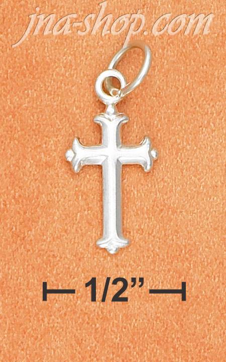 Sterling Silver MINI 1/2" CROSS CHARM WITH BRANCHED ENDS - Click Image to Close