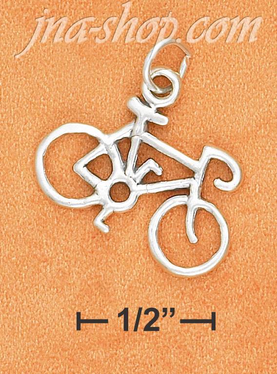 Sterling Silver HIGH BICYCLE CHARM SIDE VIEW - Click Image to Close