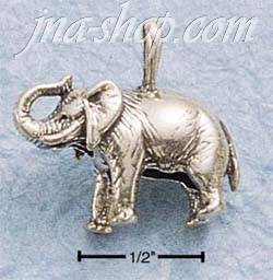 Sterling Silver ANTIQUED STANDING ELEPHANT CHARM - Click Image to Close
