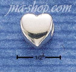 Sterling Silver HEART SHAPED SPACER BEAD - Click Image to Close