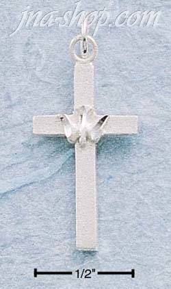 Sterling Silver PLAIN FLAT CROSS W/ DC PEACE DOVE - Click Image to Close
