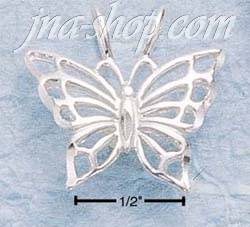 Sterling Silver DIAMOND CUT OPEN BUTTERFLY - Click Image to Close