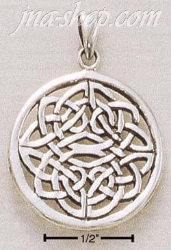 Sterling Silver CELTIC ROUND PENDANT CHARM - Click Image to Close