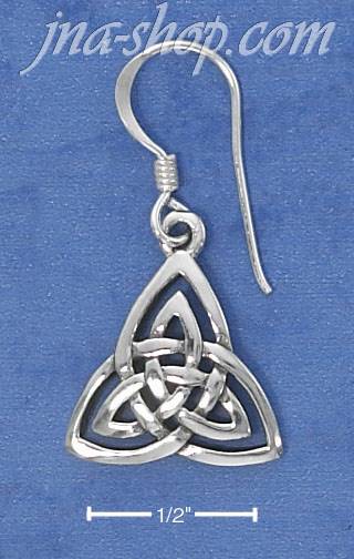 Sterling Silver CELTIC TRINITY KNOT FRENCH WIRE EARRINGS - Click Image to Close