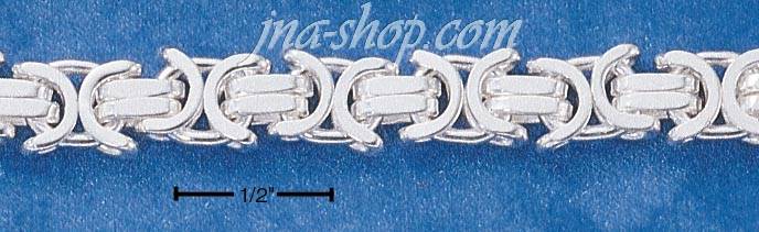 26" Sterling Silver FLAT BYZANTINE CHAIN 6.5mm w/Lobster Claw Clasp - Click Image to Close