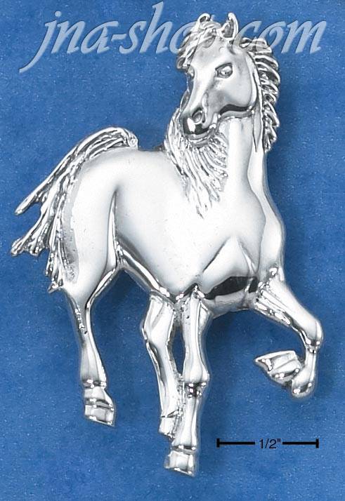 Sterling Silver PRANCING HORSE PIN/PENDANT - Click Image to Close