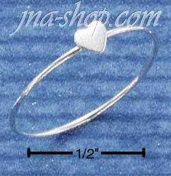 Sterling Silver SINGLE HEART RING ON THIN BAND SIZES 3-10 - Click Image to Close