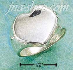 Sterling Silver HP CONCAVE HEART RING SIZES 6-9 - Click Image to Close