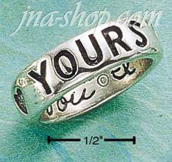 Sterling Silver "FOREVER YOURS" W/ "I LOVE YOU" INSIDE BAND SIZE - Click Image to Close
