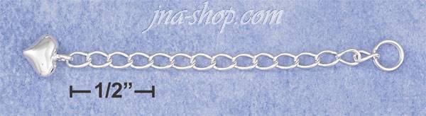 Sterling Silver 2" CURB CHAIN EXTENDER W/4X6MM CONTEMPORARY PUFF - Click Image to Close