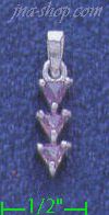 Sterling Silver 3 Triangle CZ Charm Pendant