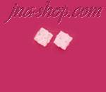 Sterling Silver 3mm Princess Cut Pink CZ Stud Earrings
