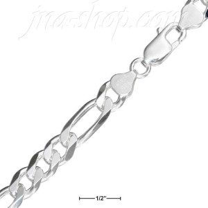 22" Sterling Silver Figaro Chain 8.4mm