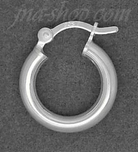 Sterling Silver 14mm French Lock Hoop Earrings 2mm tubing