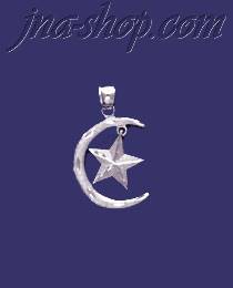 Sterling Silver DC Moon & Star Charm Pendant