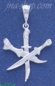 Sterling Silver DC 3 Knives/Daggers Charm Pendant