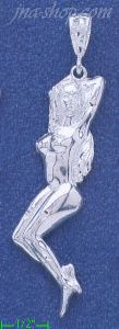 Sterling Silver DC Naked Woman Charm Pendant
