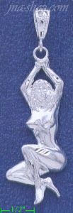 Sterling Silver DC Naked Woman Charm Pendant