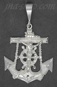 Sterling Silver DC Big Anchor Cross Crucifix Charm Pendant