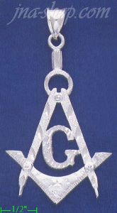 Sterling Silver DC Big Masonic Masonry Freemasonry Charm Pendant
