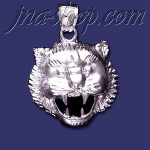 Sterling Silver DC Tiger Head Charm Pendant