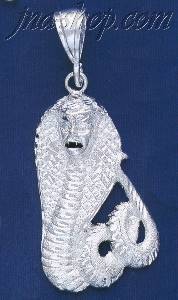 Sterling Silver DC Large Cobra w/Human Face Charm Pendant