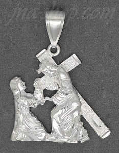Sterling Silver DC Jesus Christ Carrying Cross Tending to Woman