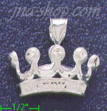Sterling Silver DC Crown 'KING' Charm Pendant
