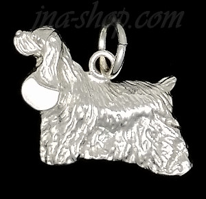 Sterling Silver Cocker Spaniel Dog Animal Charm Pendant