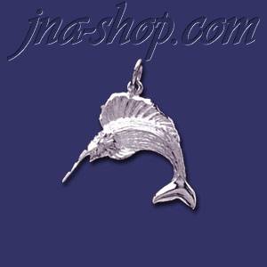 Sterling Silver Sailfish Animal Charm Pendant