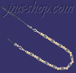 Sterling Silver 16" Two Tone Necklace 6.5mm