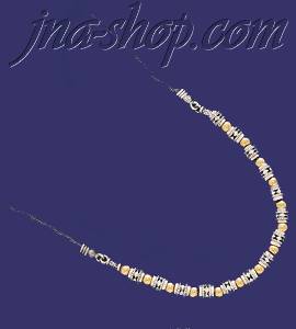 Sterling Silver 16" Two Tone Necklace 8mm