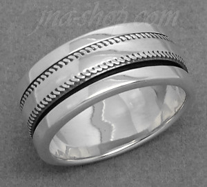 Sterling Silver MENS SPINNER RING W/ KNURLED EDGE SPINNING BAND size 13