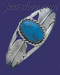 Sterling Silver Genuine American Indian Turquoise Bangle