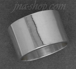 Sterling Silver Flat Wedding Band Ring 14mm sz 11