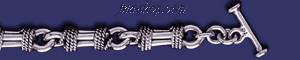 Sterling Silver 8" Bar w/Rope Handmade Bracelet 10mm