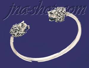 Sterling Silver Lion Heads Bangle