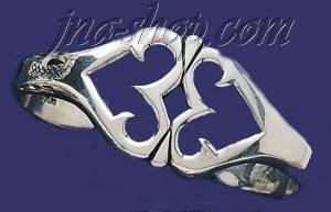 Sterling Silver 8" Gothic Hearts Handmade Cuff Bangle 29mm
