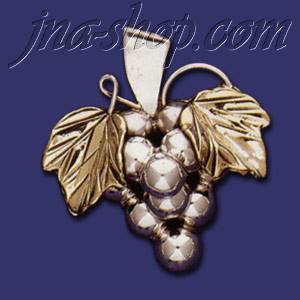 Sterling Silver Grapes Bunch Brooch Pin