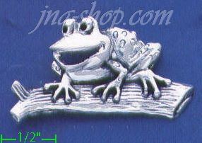 Sterling Silver Frog on Trunk Brooch Pin