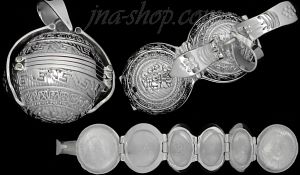 Sterling Silver Aztec Design 6-Picture Photo Ball Locket Pendant